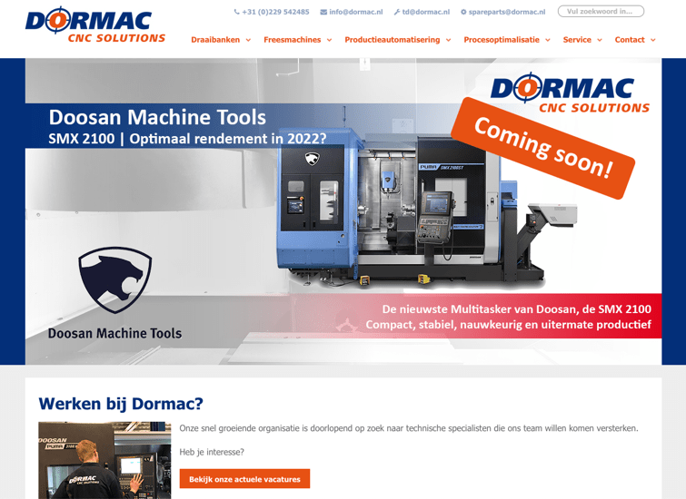 Website ontwikkeling Dormac