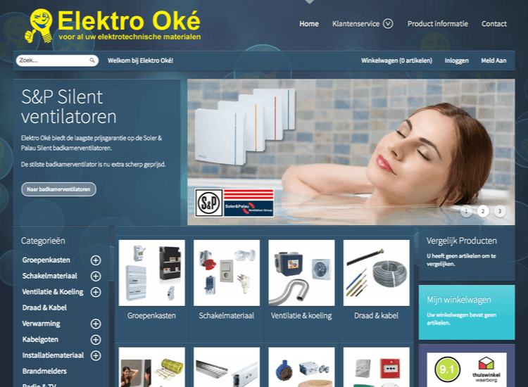 Voorbeeld webdesign Elektro Oké
